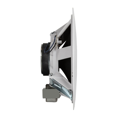 RCF PL 50 6" Twin-Cone Flush Mounting Ceiling Speaker, White, 6W, 70-100V, Plastic Grille