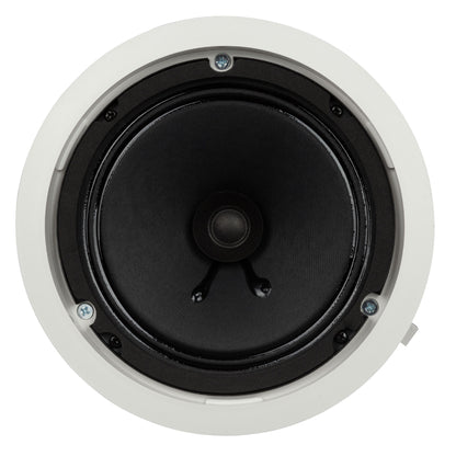 RCF PL 60 6" Twin-Cone Flush Mounting Ceiling Speaker, White, 6W, 70-100V