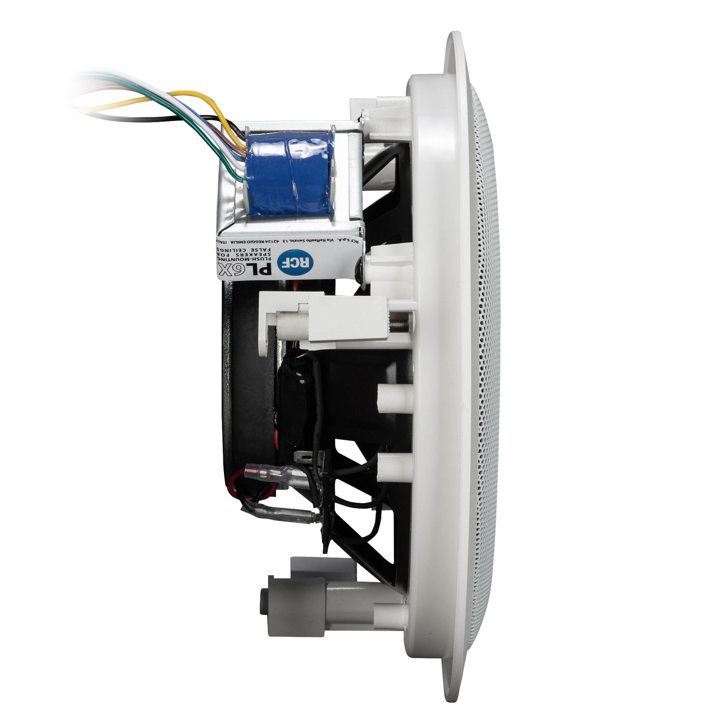 RCF PL 6X 6" Coax Flush Mnt. Ceil. Speaker With Line Transf., 12W, IP 44 (White)