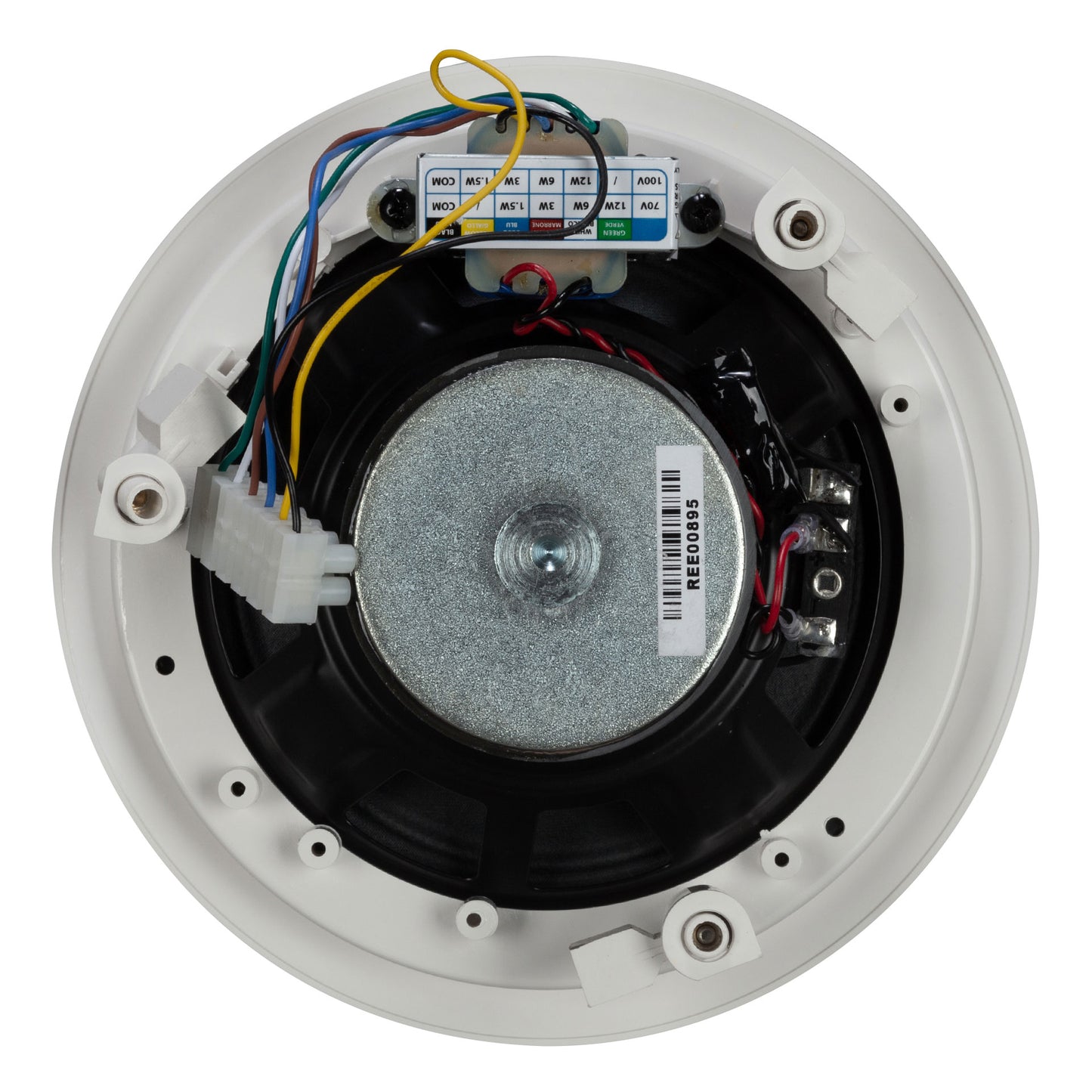 RCF PL 6X 6" Coax Flush Mnt. Ceil. Speaker With Line Transf., 12W, IP 44 (White)