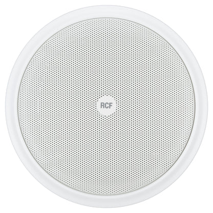 RCF PL 70EN 6" Twin-Cone Flush Mounting Ceiling Speaker, White Frame+Grid, 6W, 70-100V. Steel Back-Can Included - EN54-24