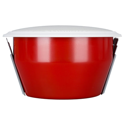 RCF PL 70EN 6" Twin-Cone Flush Mounting Ceiling Speaker, White Frame+Grid, 6W, 70-100V. Steel Back-Can Included - EN54-24