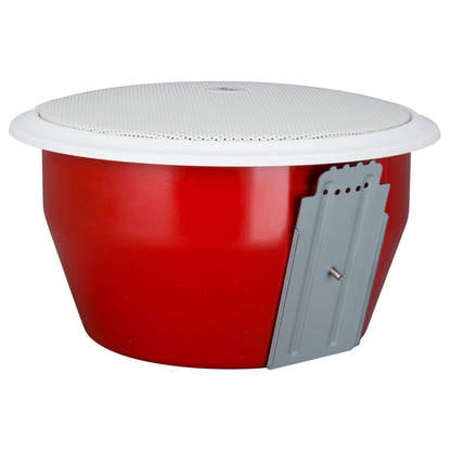 RCF PL 70EN 6" Twin-Cone Flush Mounting Ceiling Speaker, White Frame+Grid, 6W, 70-100V. Steel Back-Can Included - EN54-24