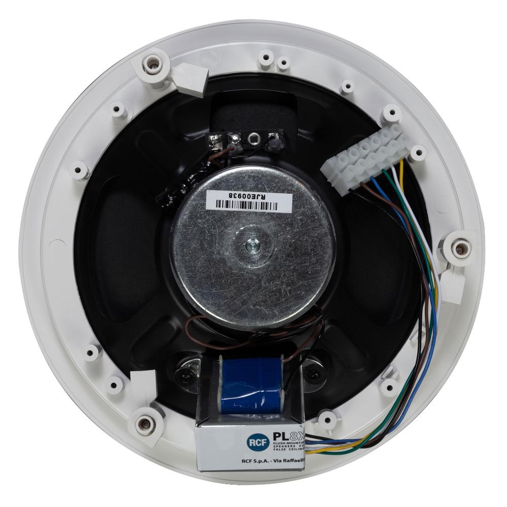 RCF PL8X W Passive 80W 8" 2-Way Coaxial Ceiling Speaker with Transformer - 70/100V (IP44) (White)