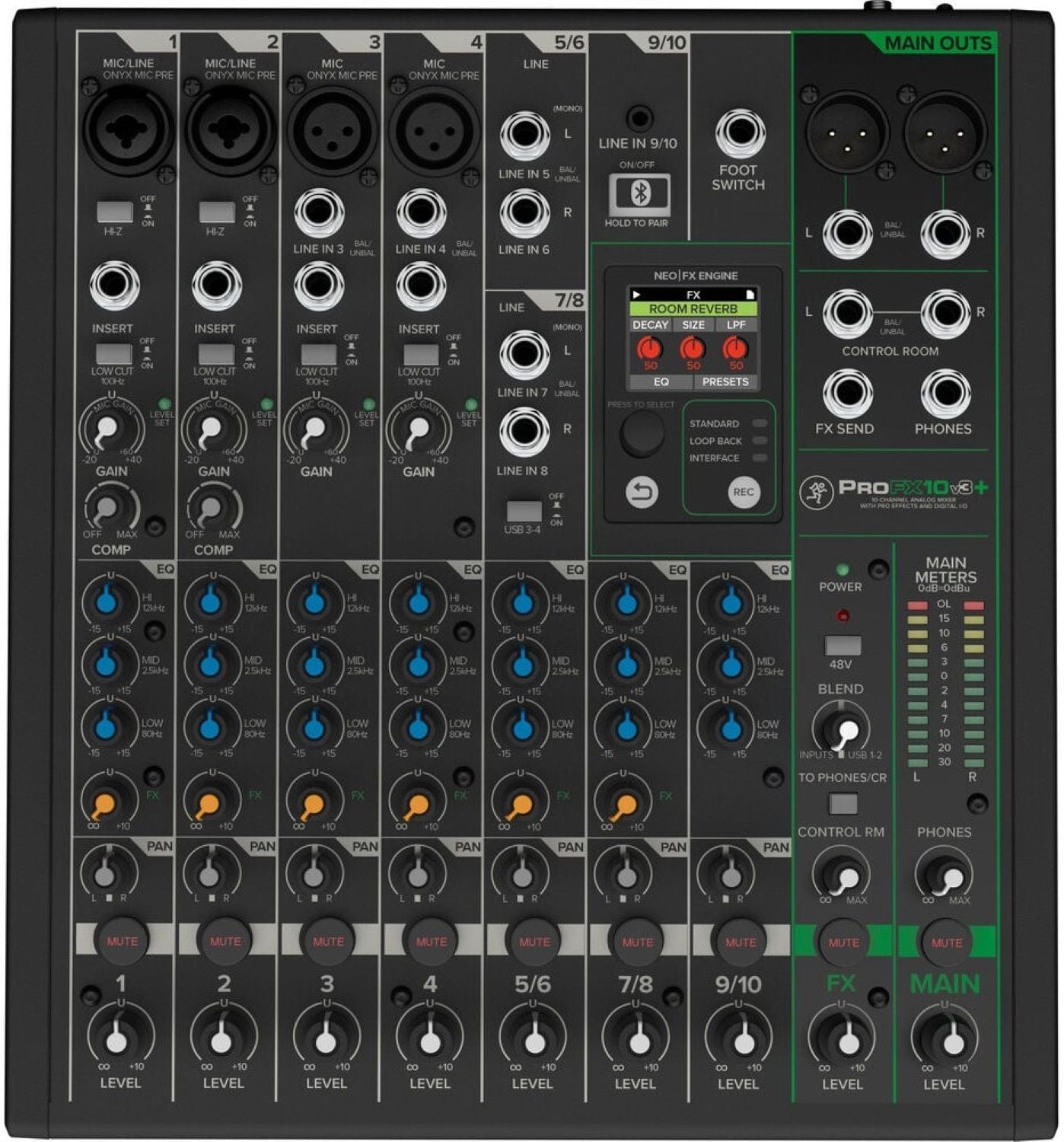 Mackie ProFX10v3+ 10-Channel Analog Mixer with Enhanced FX/USB Recording Modes/Bluetooth - PSSL ProSound and Stage Lighting