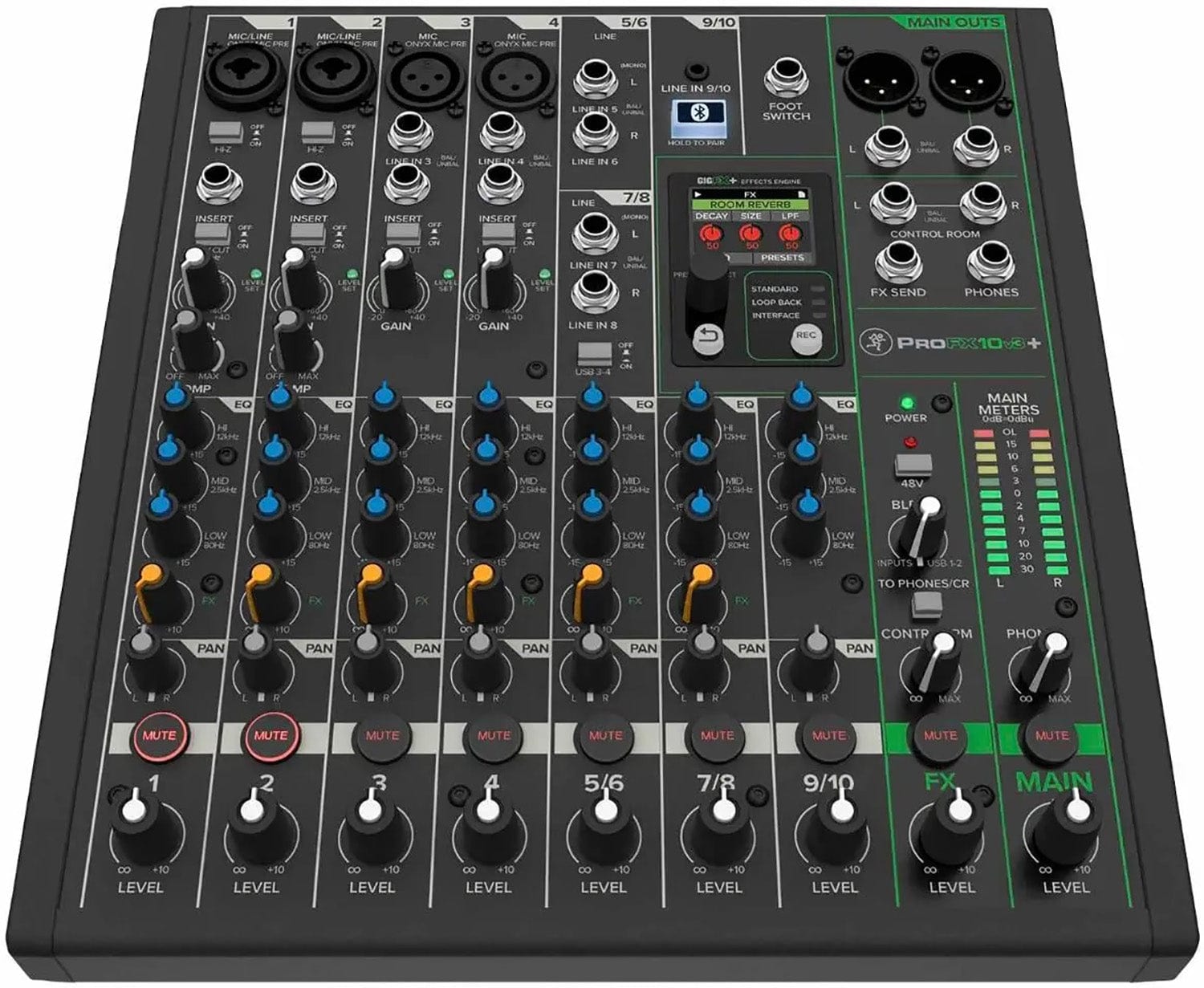 Mackie ProFX10v3+ 10-Channel Analog Mixer with Enhanced FX / USB Recording and Bluetooth - PSSL ProSound and Stage Lighting