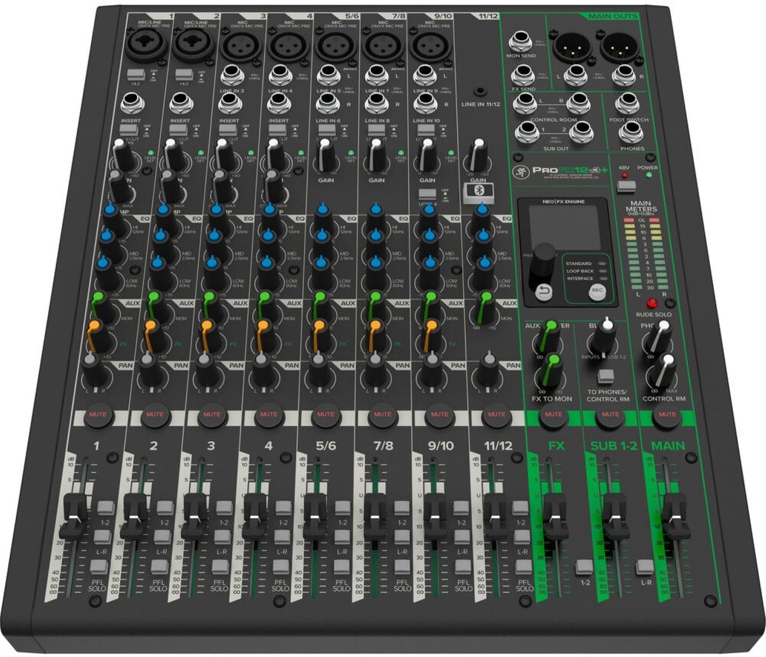 Mackie ProFX12v3+ 12-Channel Analog Mixer with Enhanced FX/USB Recording Modes/Bluetooth - PSSL ProSound and Stage Lighting