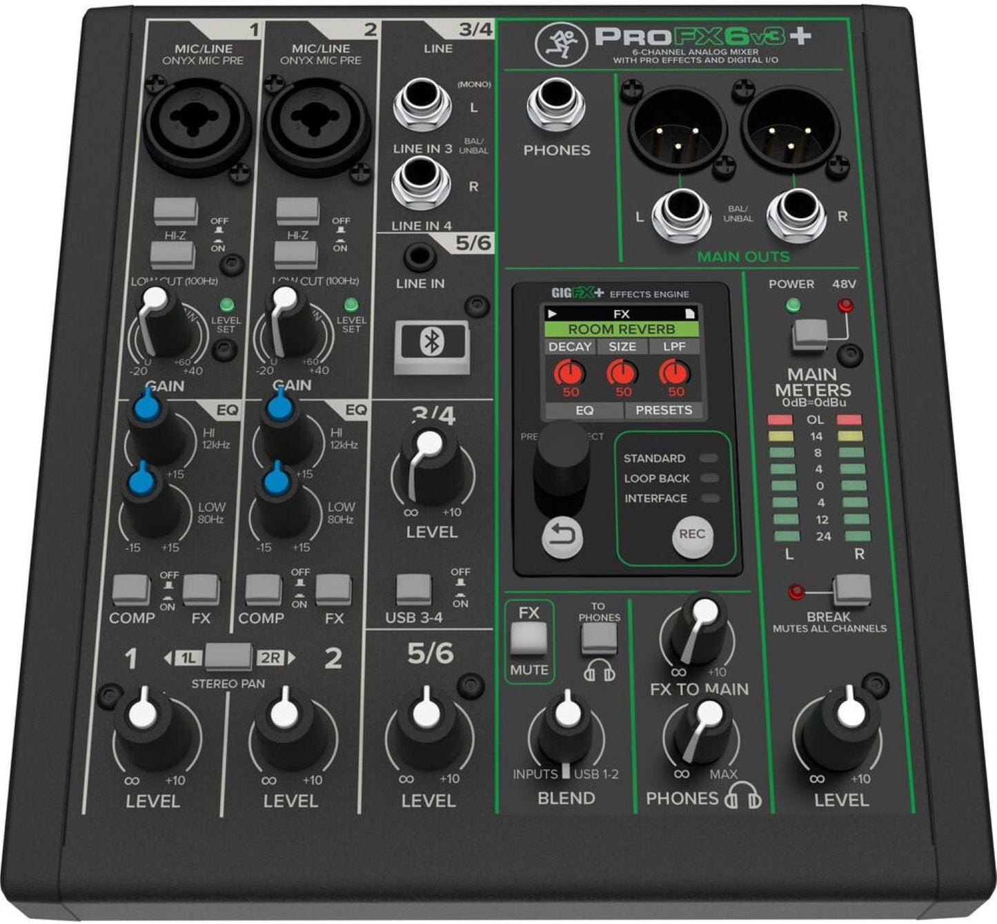 Mackie ProFX6v3+ 6-Channel Analog Mixer with Enhanced FX/USB Recording Modes/Bluetooth - PSSL ProSound and Stage Lighting