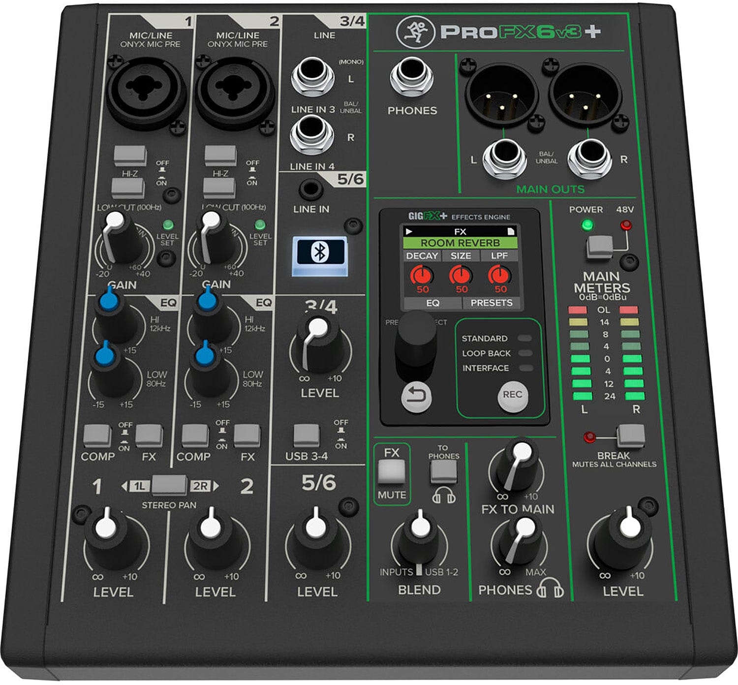 Mackie ProFX6v3+ 6-Channel Analog Mixer with Enhanced FX / USB Recording and Bluetooth - PSSL ProSound and Stage Lighting