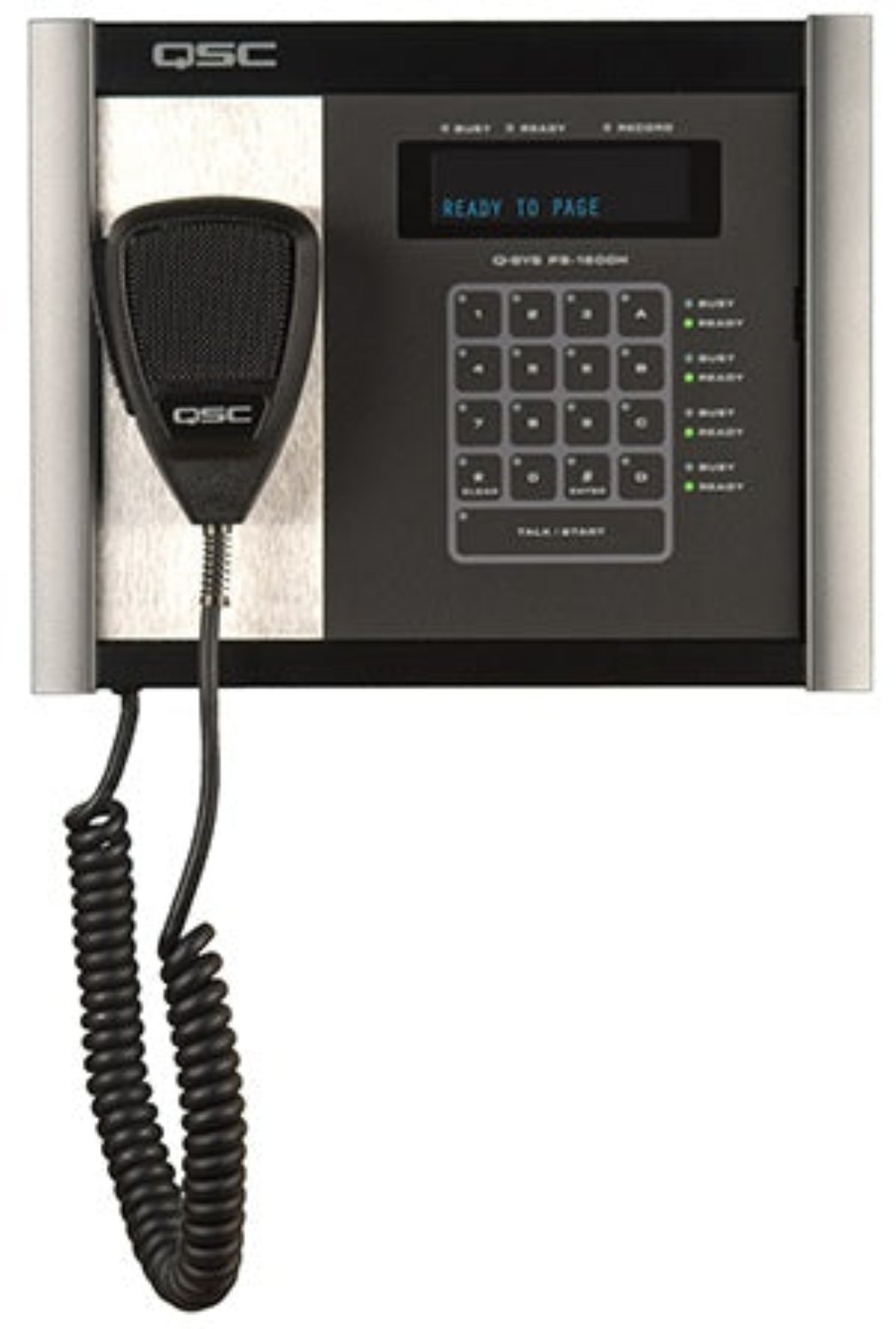 Q-SYS PS-1600H Q-Sys 16-Button Wall Mounted Page Station with Handheld Microphone - PSSL ProSound and Stage Lighting