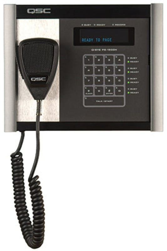 Q-SYS PS-1650H Q-Sys 16-Button Command Code Wall Mounted Page Station - Handheld Microphone