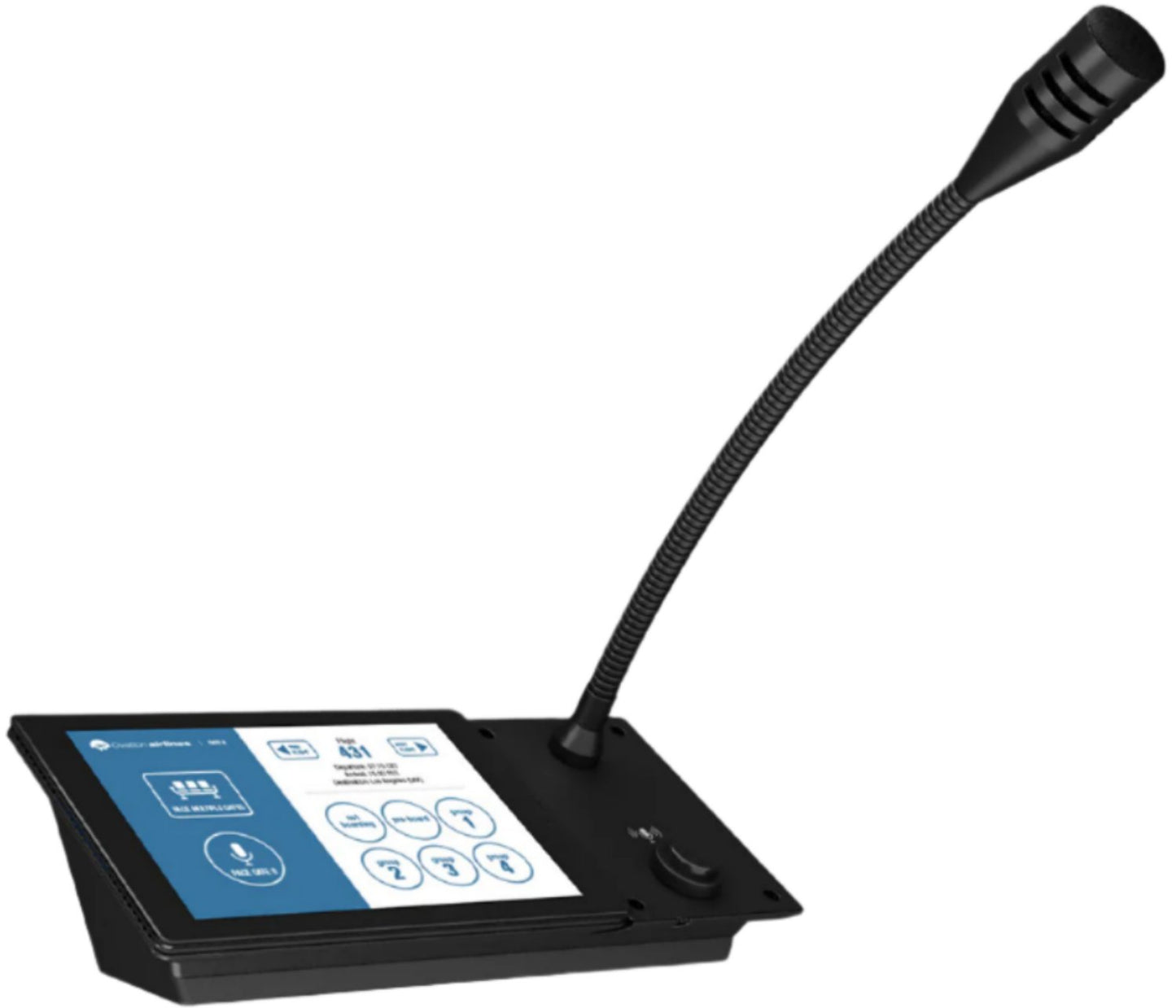 Q-SYS PS-TSCG3-G Touchscreen Page Station with Gooseneck Microphone - PSSL ProSound and Stage Lighting