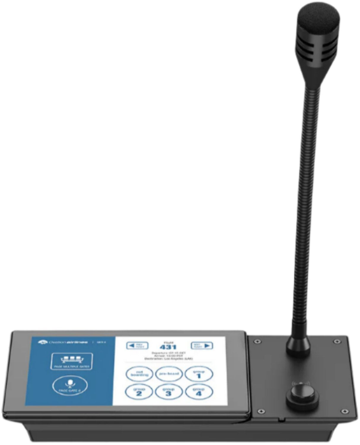 Q-SYS PS-TSCG3-G Touchscreen Page Station with Gooseneck Microphone - PSSL ProSound and Stage Lighting