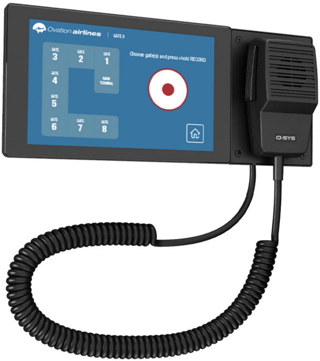 Q-SYS PS-TSCG3-H Wall-mount Touchscreen Page Station with Handheld Microphone - PSSL ProSound and Stage Lighting