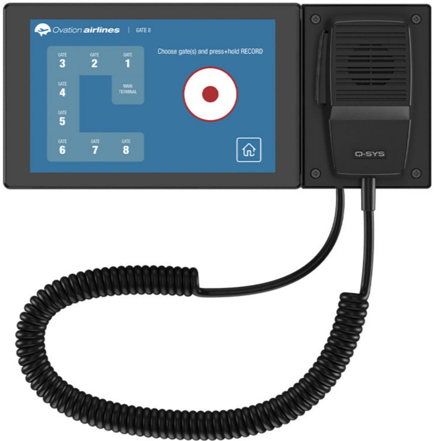 Q-SYS PS-TSCG3-H Wall-mount Touchscreen Page Station with Handheld Microphone - PSSL ProSound and Stage Lighting