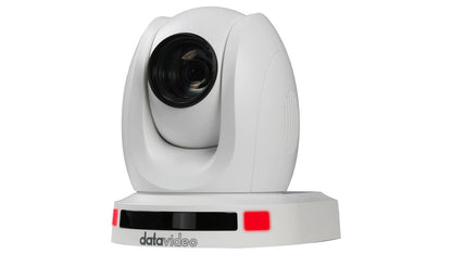 Datavideo PTC-145TW 20x HDBaseT 1080p, 3G-SDI, and HDMI Tracking PTZ Camera without receiver in white.