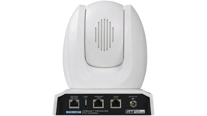 Datavideo PTC-145TW 20x HDBaseT 1080p, 3G-SDI, and HDMI Tracking PTZ Camera without receiver in white.