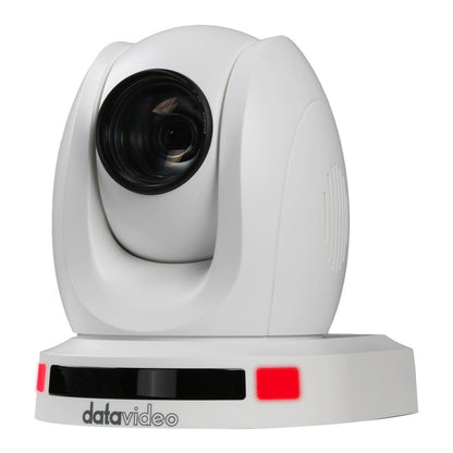 Datavideo PTC-145W 20x NDI/HX 1080p, 3G-SDI, and HDMI Tracking PTZ Camera in white.