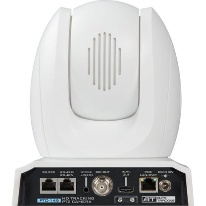 Datavideo PTC-145W 20x NDI/HX 1080p, 3G-SDI, and HDMI Tracking PTZ Camera in white.