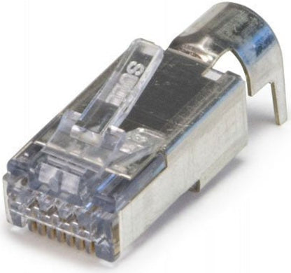 Platinum Tools 105029 ezEX48 CAT6A STP Connector with External Ground, 100-Piece