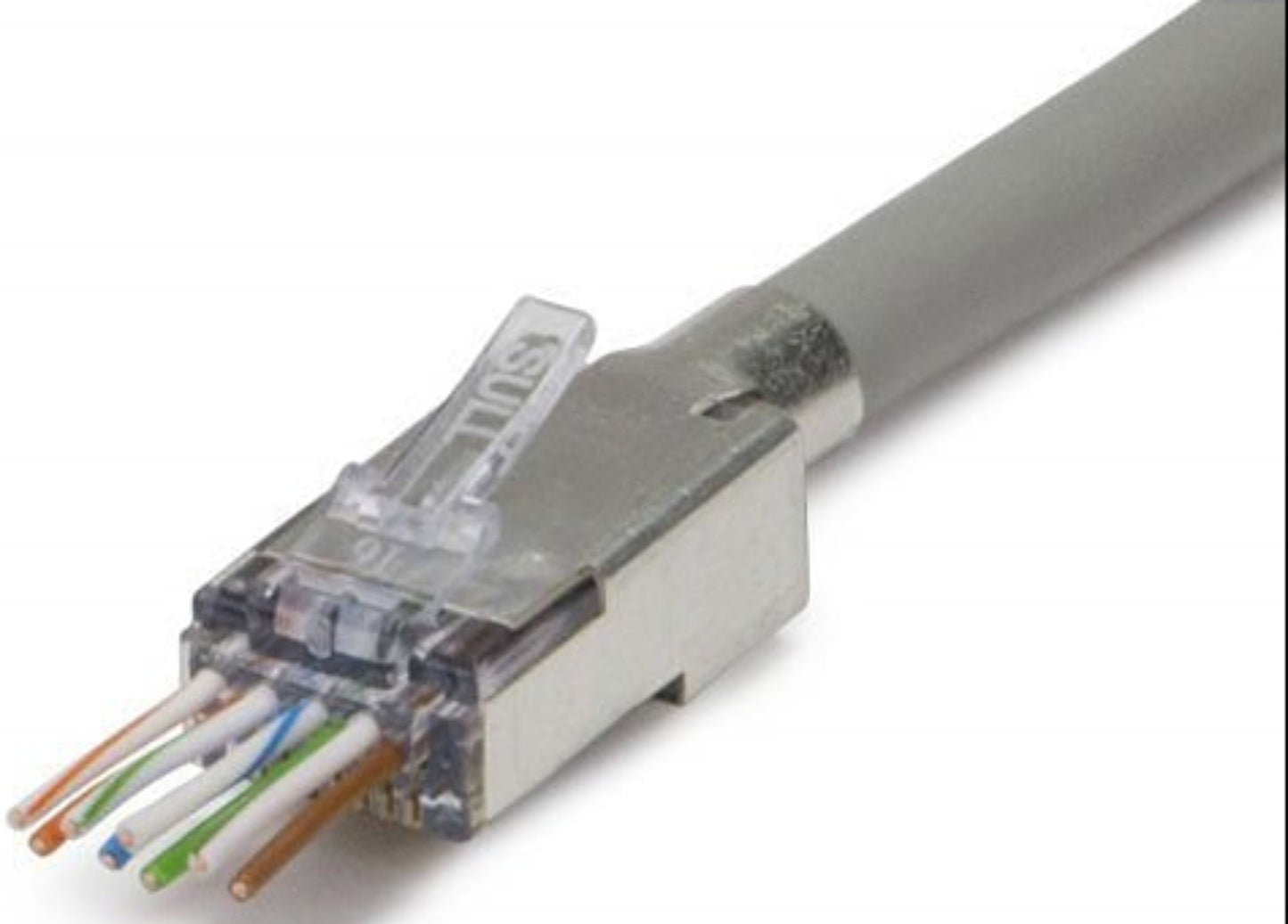 Platinum Tools 105029 ezEX48 CAT6A STP Connector with External Ground, 100-Piece