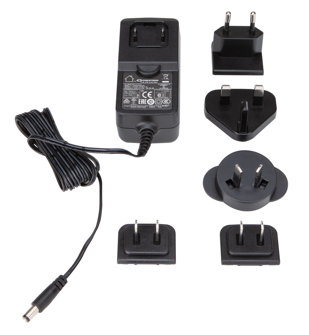Crestron PW-2407WU Wall Mount Power Pack, 24 VDC, 0.75 A, 2.1 mm, Universal
