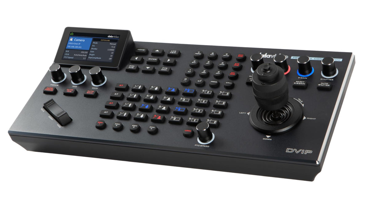 Datavideo PROTRACK CONTROL 100 PTZ camera controller. Control up to 4 PTZ cameras via serial.