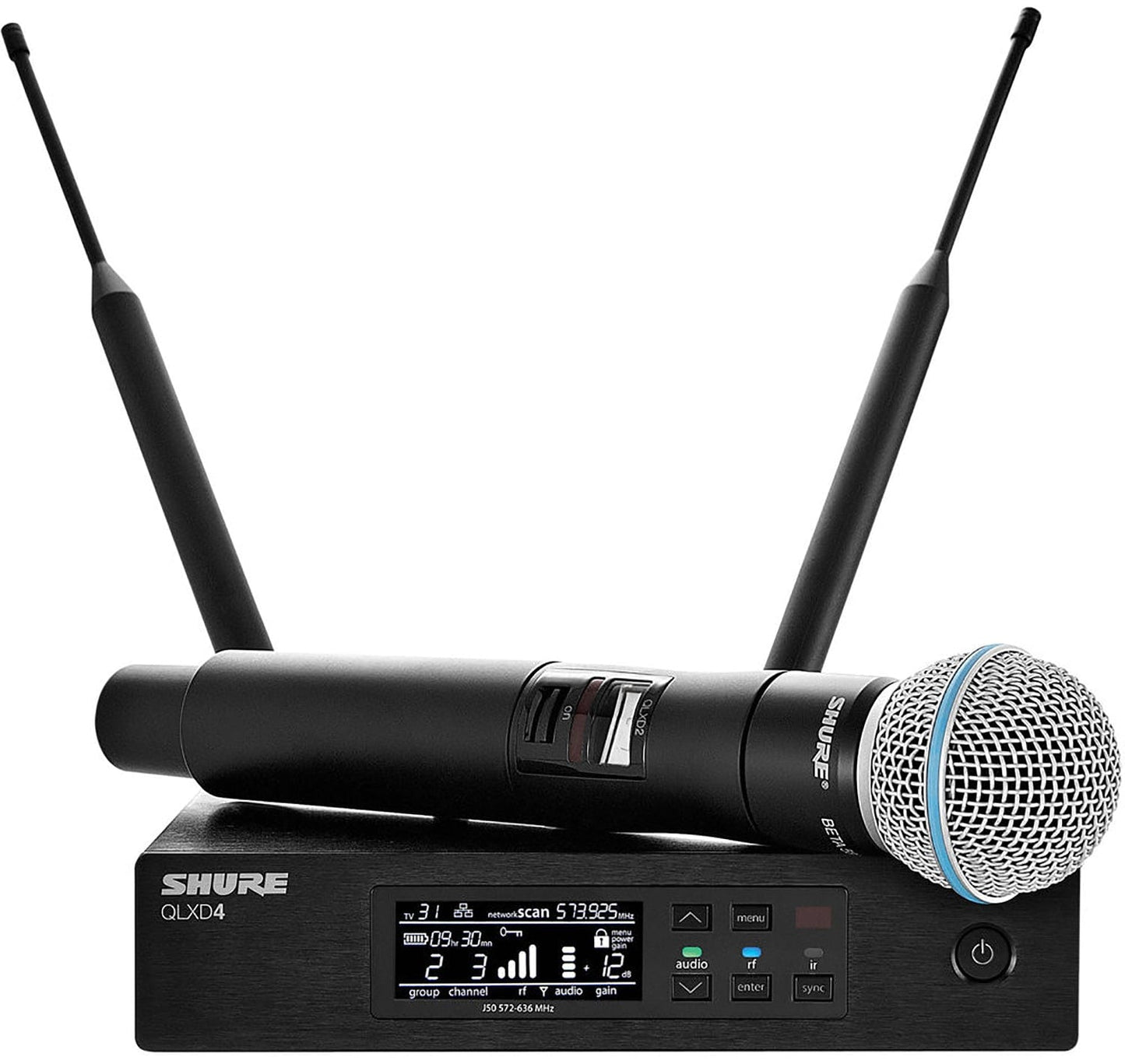 Shure QLXD24 Wireless System w/ QLXD2/BETA87A Handheld Transmitter, J50A Band - PSSL ProSound and Stage Lighting