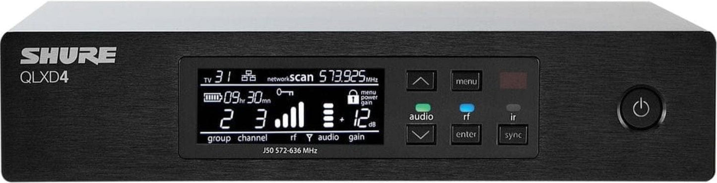 Shure QLXD4-X52 Wireless Microphone Digital Receiver - X52 Range - PSSL ProSound and Stage Lighting