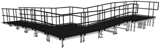 IntelliStage R2490WI 90 Degree Wheelchair Ramp with Landing for 24 Inch Stages - Industrial Finish - PSSL ProSound and Stage Lighting