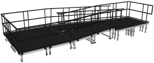 IntelliStage R24SBWI SwitchBack Wheelchair Ramp with Landing for 24 Inch Stages - Industrial Finish - PSSL ProSound and Stage Lighting