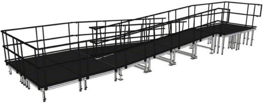 IntelliStage R32SBWI SwitchBack Wheelchair Ramp with Landing for 32 Inch Stages - Industrial Finish - PSSL ProSound and Stage Lighting