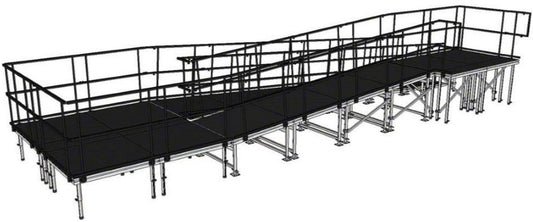 IntelliStage R40SBWI SwitchBack Wheelchair Ramp with Landing for 40 Inch Stages - Industrial Finish - PSSL ProSound and Stage Lighting