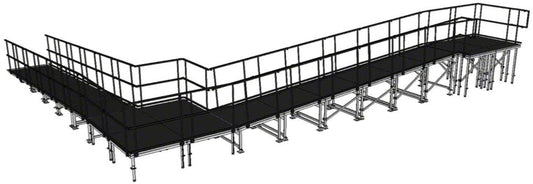 IntelliStage R4890WI 90 Degree Wheelchair Ramp with Landing for 48 Inch Stages - Industrial Finish - PSSL ProSound and Stage Lighting