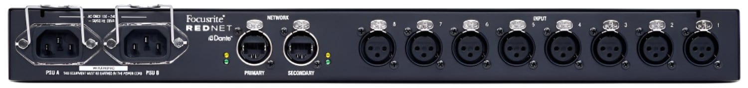 Focusrite RedNet MP8R 8-Channel Dante Network Mic Preamplifier and A/D Converter - PSSL ProSound and Stage Lighting