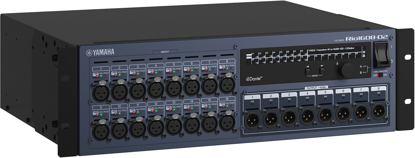 Yamaha RIO1608-D2 16 x 8 I/O Rack for CL and QL Series Consoles - PSSL ProSound and Stage Lighting