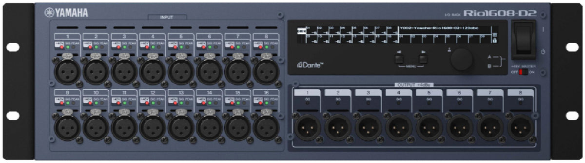 Yamaha RIO1608-D2 16 x 8 I/O Rack for CL and QL Series Consoles - PSSL ProSound and Stage Lighting