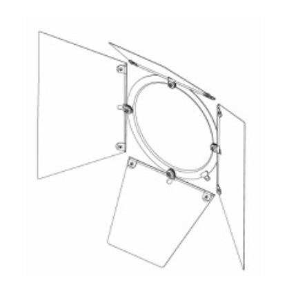Robert Juliat RJFPACF00001 4 rotating leaves on a rotating barndoor