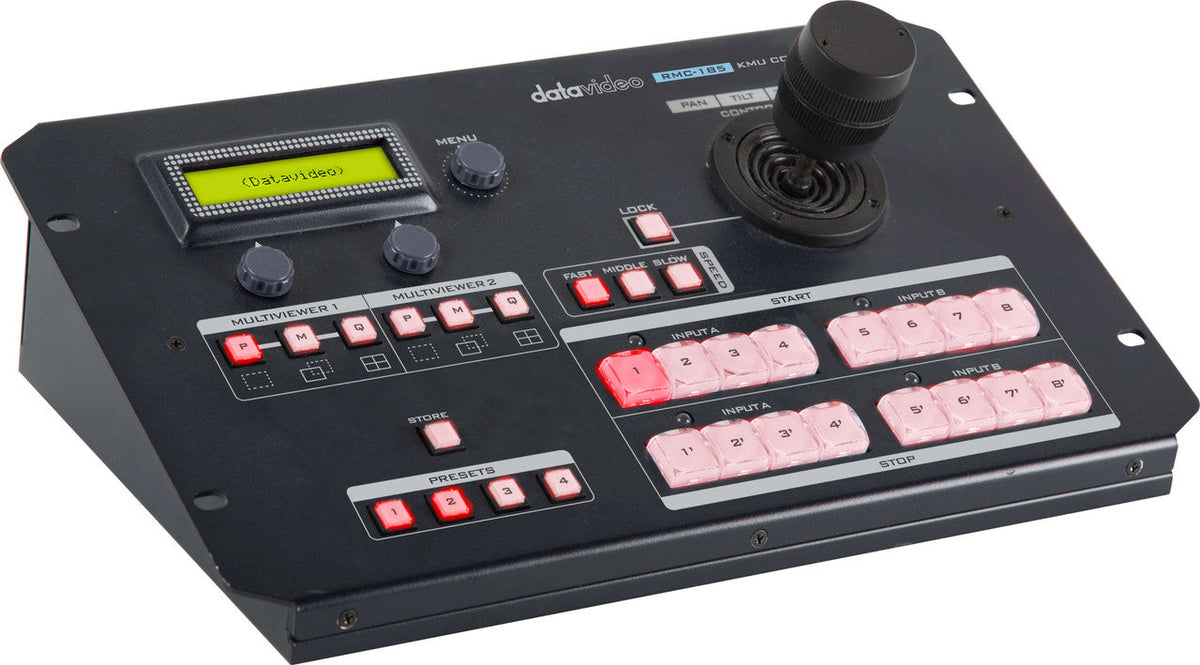 Datavideo RMC-185 Control unit for KMU-100 with joystick and preset buttons.