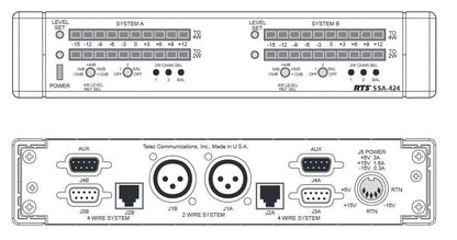 Telex SSA424 Dual 2-Wire to 4-Wire Comm Interface for ADAM Intercom Systems - Solotech