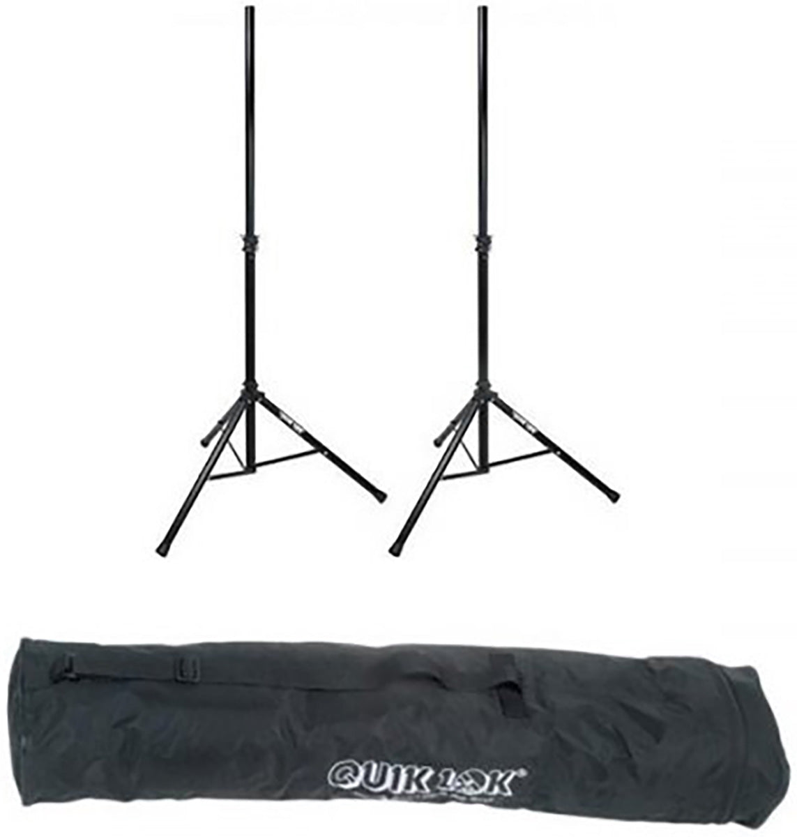 Quik Lok S-171PAK-U Tripod Speaker Stands with Tote Bag - Black (Pair)