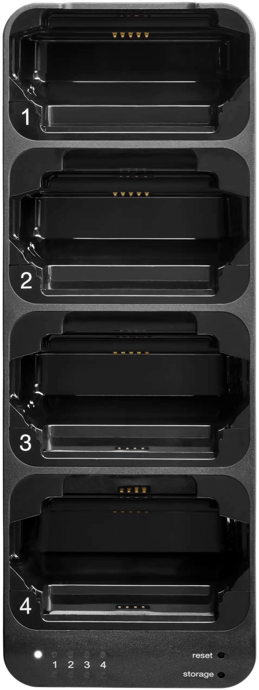 Shure SBC441US 4-Bay Docking Charger for ADXR Bodypack Receiver and SB910 Batteries (Power Supply Included)