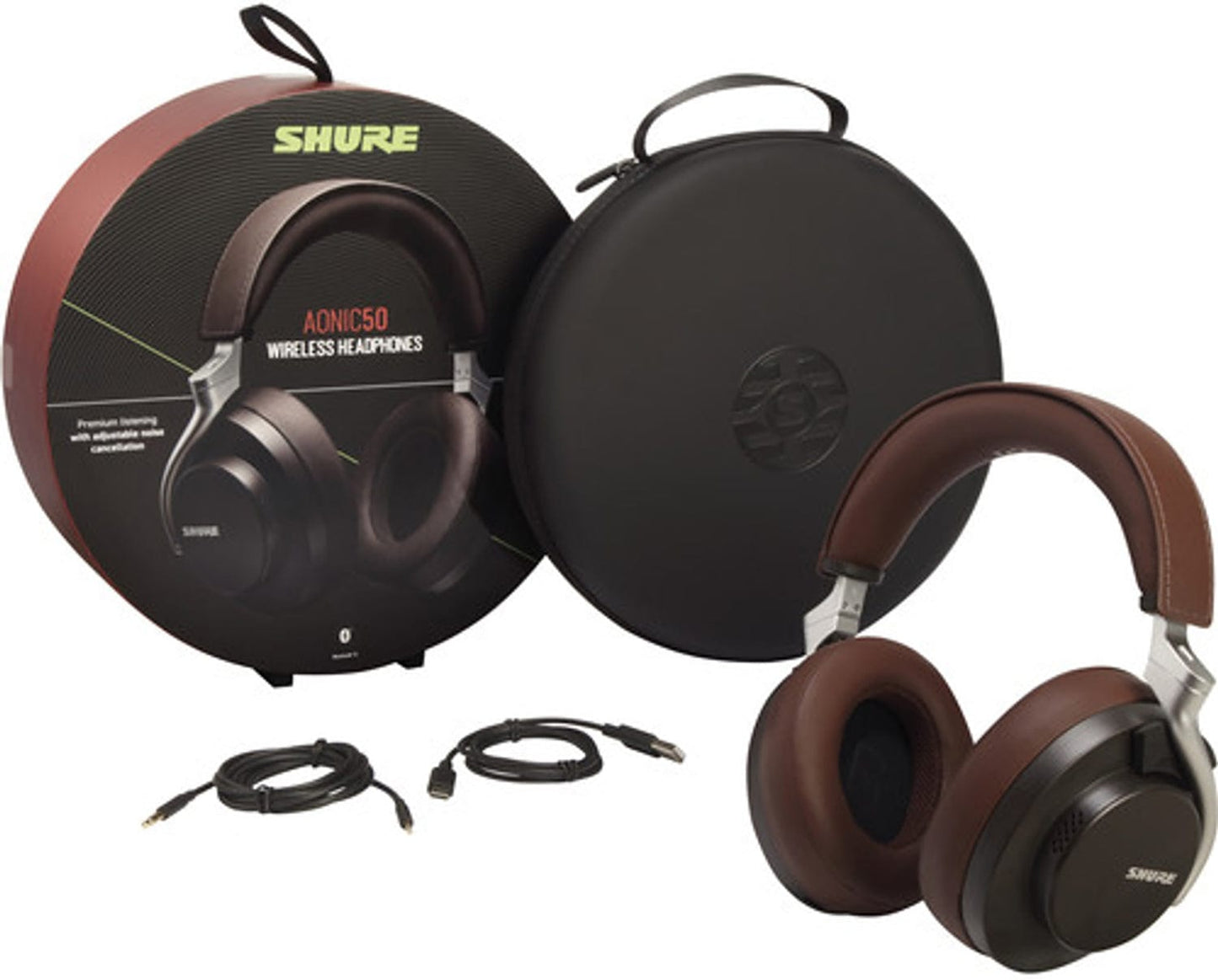 Shure SBH2350-BR AONIC 50 GEN 2 Wireless Noise Cancelling Headphones - Dark Brown - PSSL ProSound and Stage Lighting