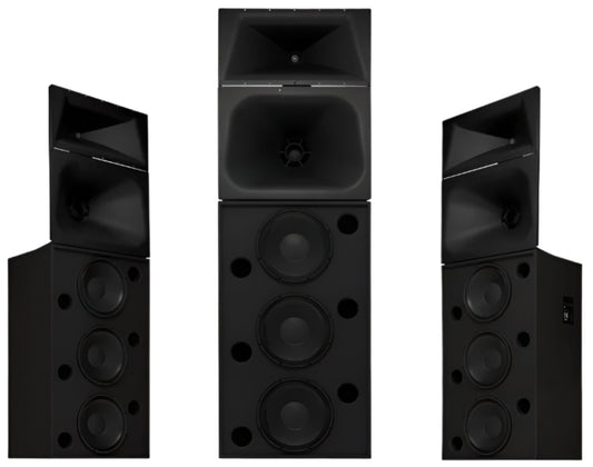 Q-SYS SC-434 Tri or Quad-Amp 4-Way 3x15-inch Cinema Loudspeaker System with LF-4315 and MHV-1090 - PSSL ProSound and Stage Lighting