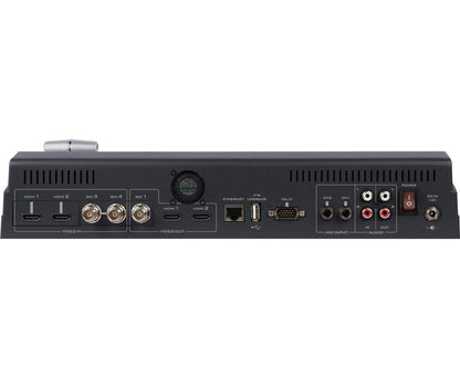 Datavideo SE-650 4 input HD video switcher with HD-SDI and HDMI inputs. It comes with a built-in audio mixer and chromakey.