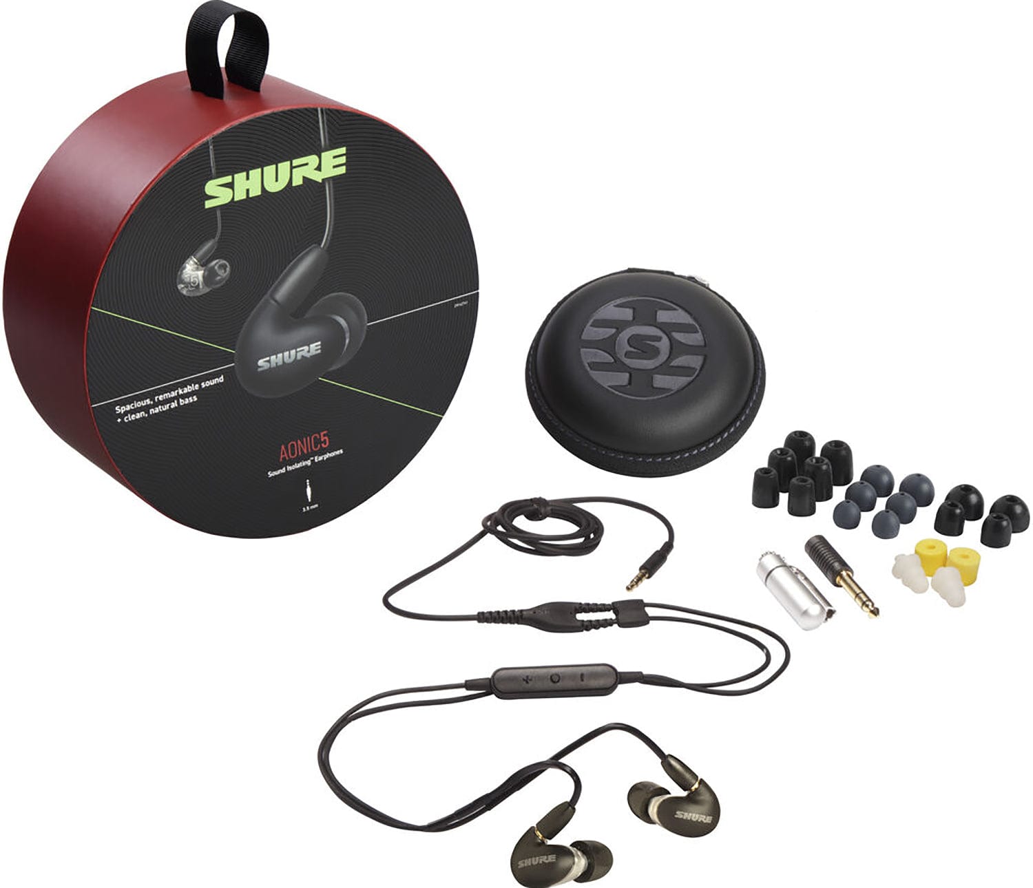☆動作品 極美品 SHURE AONIC 5 SE53BACL+UNI-A Shure SE53BABK+UNI AONIC 5 Sound Isolating Earphones - Black