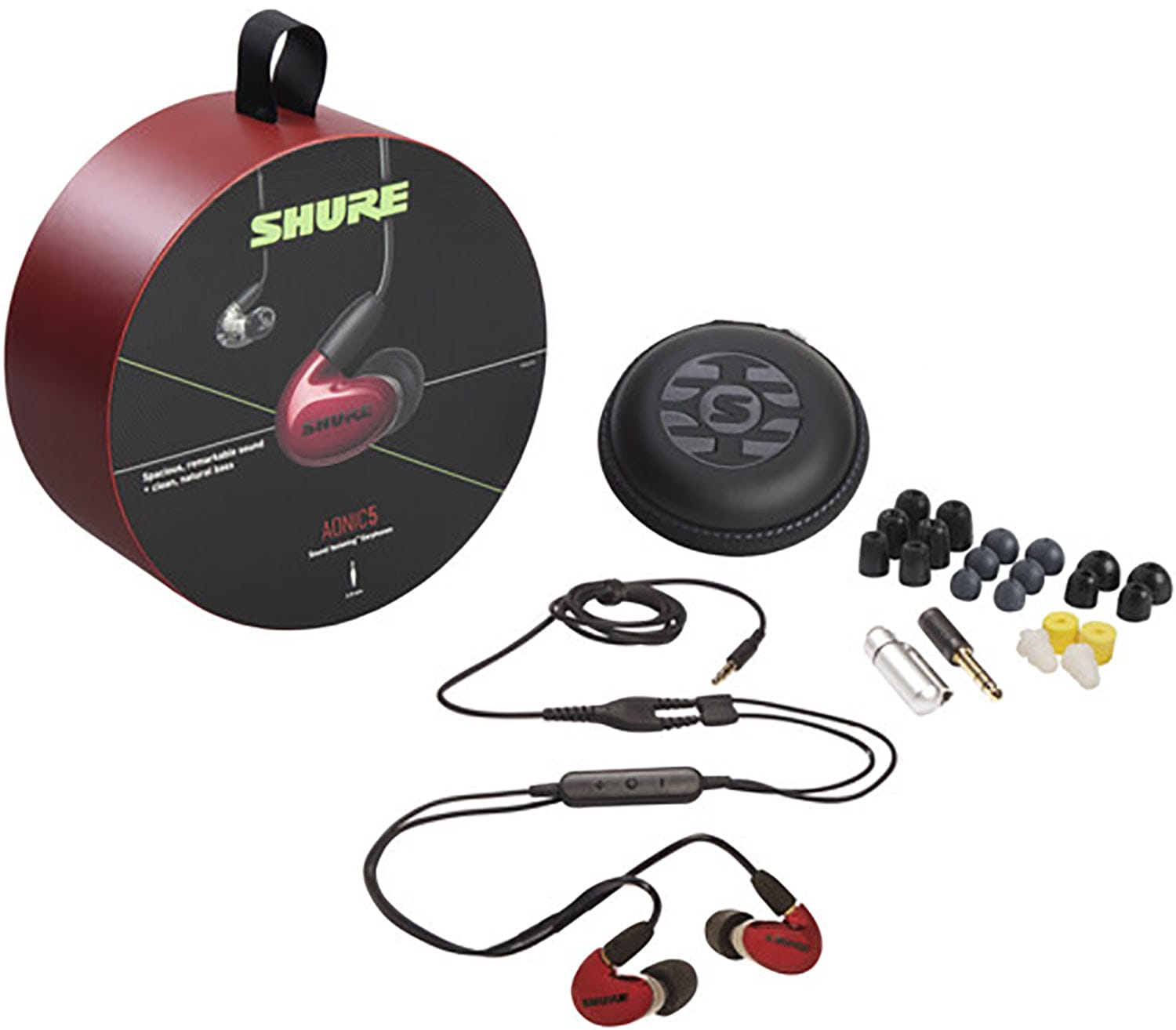 Shure SE53BARD+UNI AONIC 5 Sound Isolating Earphones - Red - PSSL ProSound and Stage Lighting