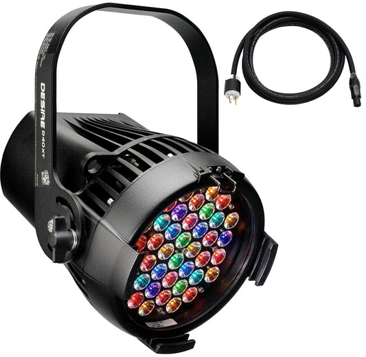 ETC Desire D40XT Vivid LED Par w/ Edison Plug, Black - PSSL ProSound and Stage Lighting