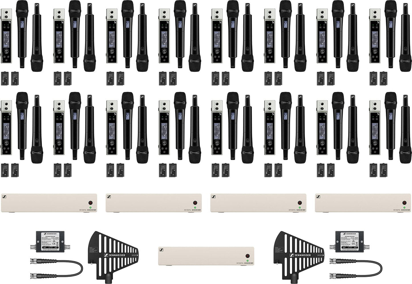 Sennheiser 32-Channel System with Digital Wireless Set, Active Antenna Splitter and Booster