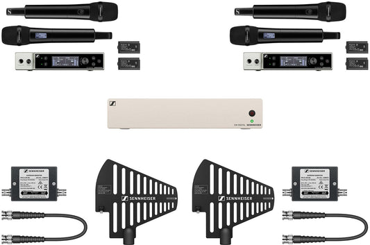 Sennheiser 4-Channel System with Digital Wireless Set, Active Antenna Splitter and Booster